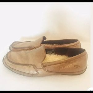 Ugg Ascot Leather Driving Loafer Shearling Shoes